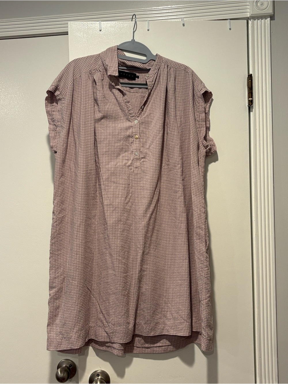 Hatch Collection Gingham Maternity Dress Size Small (1) Lavender Lilac